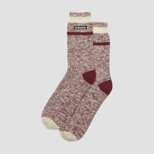 Dr. Martens Socks<Dr. Marten Socks - Organic Cotton Blend - Oxblood/White