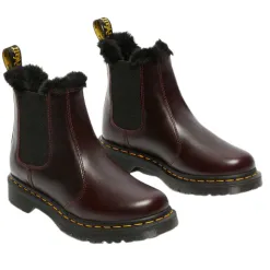 Dr. Martens Boots<Dr Martens Fur Chelsea Boots - Leonore 2976 - Ox Blood
