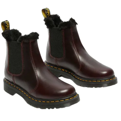 Dr. Martens Boots<Dr Martens Fur Chelsea Boots - Leonore 2976 - Ox Blood