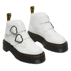 Dr. Martens Boots<Dr Martens Cross Strap Platform Boots - Devonheart - White
