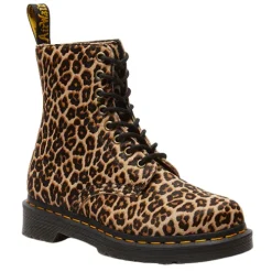 Dr. Martens Boots<Ladies 8 Eyelet Boots - Pascal 1460 - Tan/Leopard