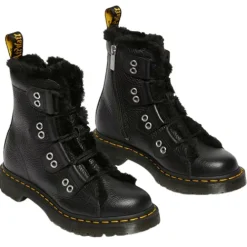Dr. Martens Boots<Ladies Fur Lined Boots - 1460 - Black