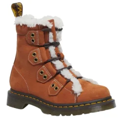 Dr. Martens Boots<Ladies Fur Lined Boots - 1460 - Tan