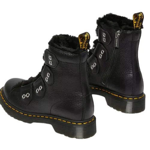 Dr. Martens Boots<Ladies Fur Lined Boots - 1460 - Black