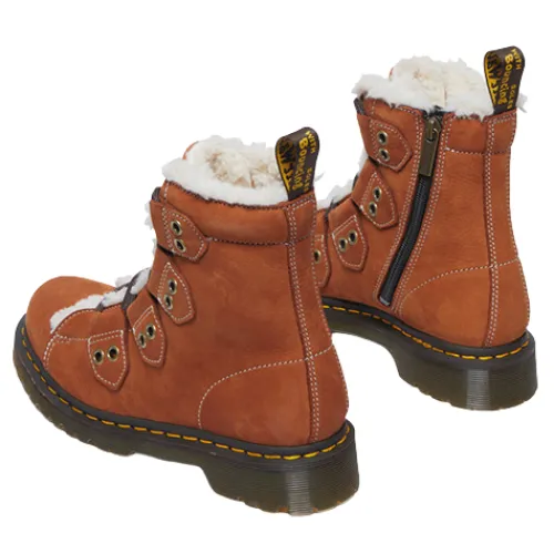 Dr. Martens Boots<Ladies Fur Lined Boots - 1460 - Tan