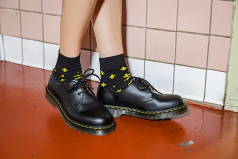 Dr. Martens Shoes | Ladies Larger Sizes<Dr.Martens 3 Eyelet Shoes - 1461 - Black Smooth Leather