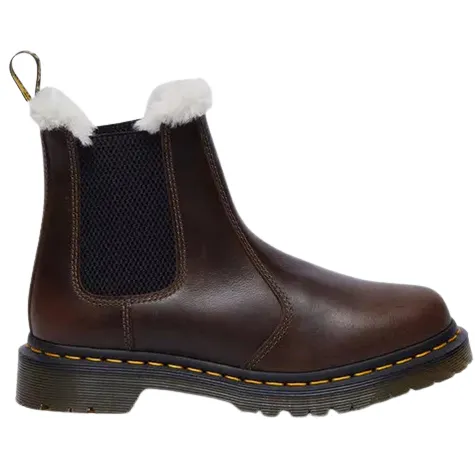 Dr. Martens Boots<Dr.Martens Ladies Faux Fur Lined Chelsea Boot - 2976 Leonore - Dark Khaki