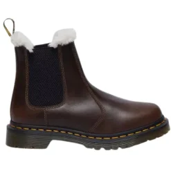 Dr. Martens Boots<Dr.Martens Ladies Faux Fur Lined Chelsea Boot - 2976 Leonore - Dark Khaki