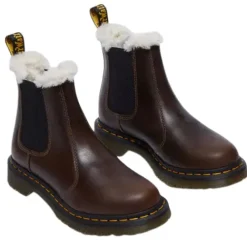 Dr. Martens Boots<Dr.Martens Ladies Faux Fur Lined Chelsea Boot - 2976 Leonore - Dark Khaki