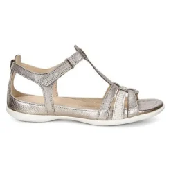 Ecco Sandals<Ladies Flat Sandals - 240873 - Pewter