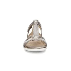 Ecco Sandals<Ladies Flat Sandals - 240873 - Pewter