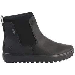 Ecco Boots<Ladies Nubuck Leather Gortex Ankle Boot - 450463 - Black/Black