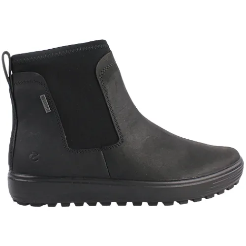 Ecco Boots<Ladies Nubuck Leather Gortex Ankle Boot - 450463 - Black/Black