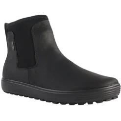Ecco Boots<Ladies Nubuck Leather Gortex Ankle Boot - 450463 - Black/Black