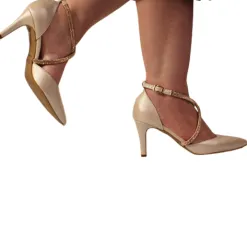 Emis Heels<Dressy Heeled Pumps - 8126 - Cream Leather