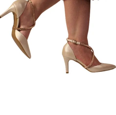 Emis Heels<Dressy Heeled Pumps - 8126 - Cream Leather