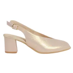 Emis Heels<Peep Toe Slingback Heels - 7372 - Gold