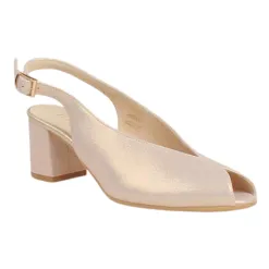 Emis Heels<Peep Toe Slingback Heels - 7372 - Gold