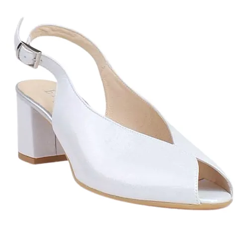 Emis Heels<Peep Toe Slingback Heels - 7372 - Silver