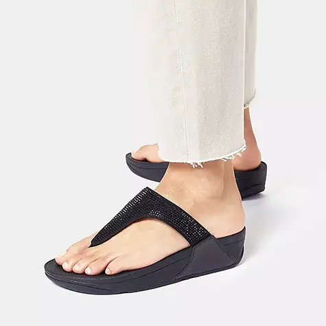 Fit Flop Sandals<Ladies Crystal Toe Post Sandals - Lulu - Black