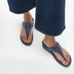 Fit Flop Sandals<Fitflop Ladies Crystal-Mix Toe-Post Sandals- Lulu - Navy