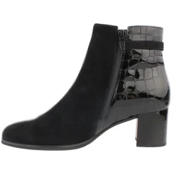 Gabor Boots<Block Heeled Ankle Boots - 55.692.90 - Black Croc