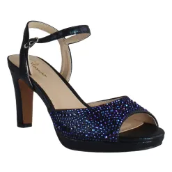 Glamour Heels<Peep Toe Platform Heels - Riga - Navy