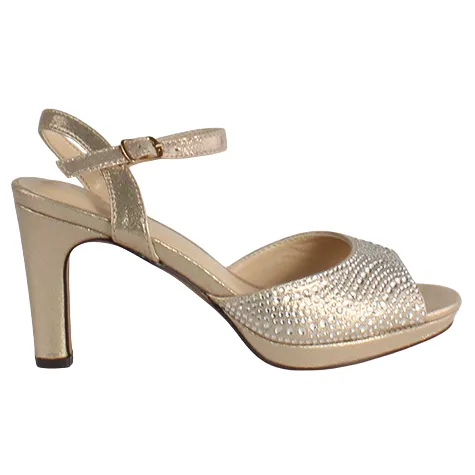 Glamour Heels<Peep Toe Platform Heels - Riga - Gold