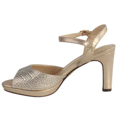 Glamour Heels<Peep Toe Platform Heels - Riga - Gold