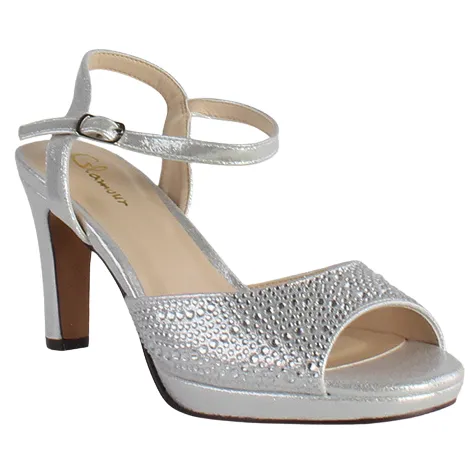 Glamour Heels<Peep Toe Platform Heels - Riga - Silver