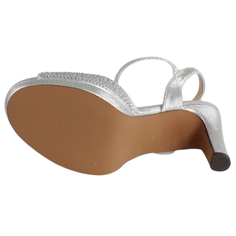 Glamour Heels<Peep Toe Platform Heels - Riga - Silver