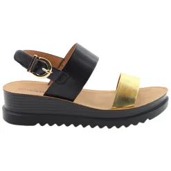 Heavenly Feet Sandals<Sandals - Pecan - Black / Gold