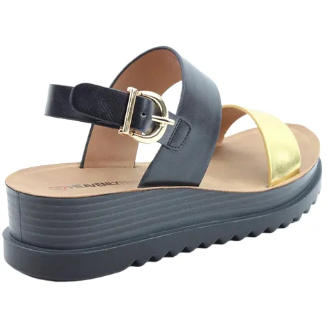 Heavenly Feet Sandals<Sandals - Pecan - Black / Gold
