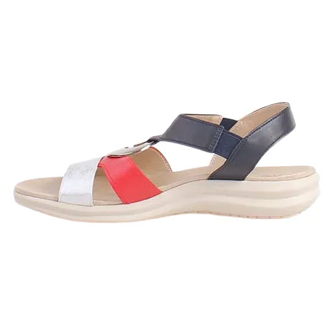 Heavenly Feet Sandals<Flat Sandals - Trace - Navy/ Red/ Silver