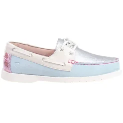 Heavenly Feet Shoes<Ladies Deck Shoes - Shelly - Silver/Blue