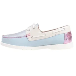 Heavenly Feet Shoes<Ladies Deck Shoes - Shelly - Silver/Blue