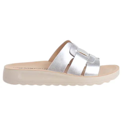 Heavenly Feet Sandals<Ladies Mules - Davena - Silver