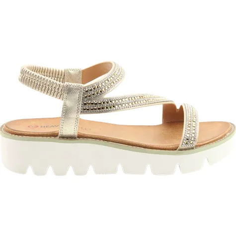 Heavenly Feet Sandals<Ladies Wedge Sandals - Fresco - Gold