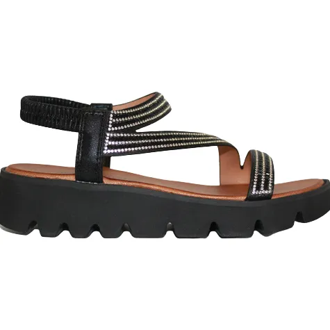 Heavenly Feet Sandals<Ladies Wedge Sandals - Fresco - Black
