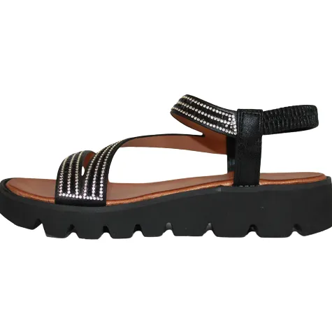 Heavenly Feet Sandals<Ladies Wedge Sandals - Fresco - Black