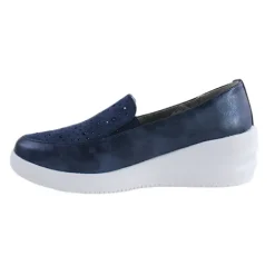 Heavenly Feet Shoes<Ladies Wedge Loafers - Charly - Navy