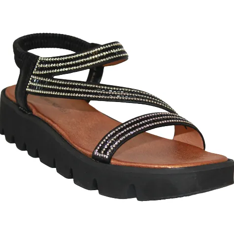 Heavenly Feet Sandals<Ladies Wedge Sandals - Fresco - Black