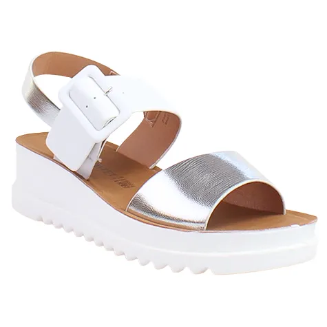 Heavenly Feet Sandals<Wedge Sandals - Pistachio - White / Silver
