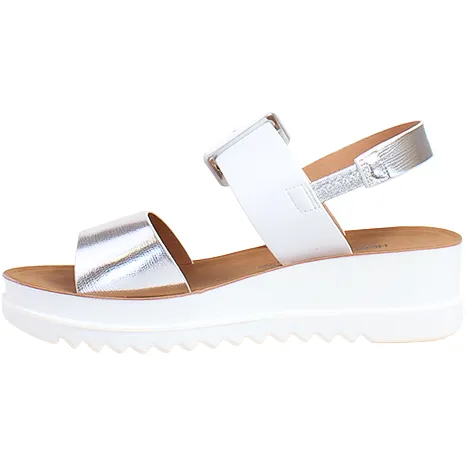 Heavenly Feet Sandals<Wedge Sandals - Pistachio - White / Silver