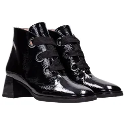 Hispanitas Boots<Block Heeled Ankle Boots- HI243635- Black Patent