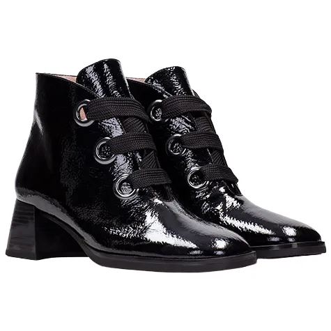 Hispanitas Boots<Block Heeled Ankle Boots- HI243635- Black Patent