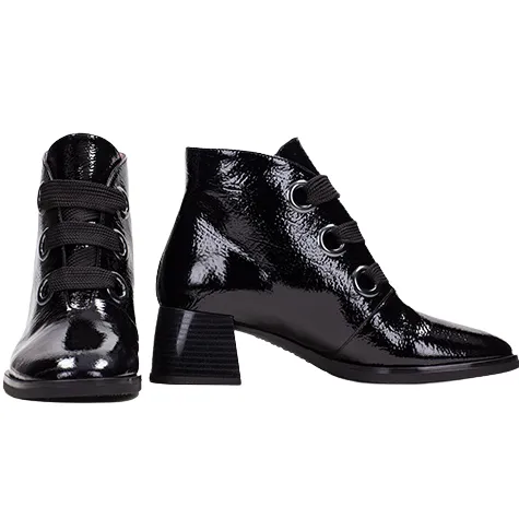 Hispanitas Boots<Block Heeled Ankle Boots- HI243635- Black Patent