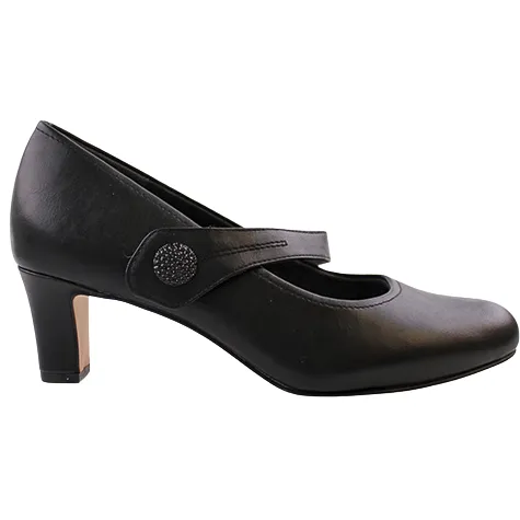 Jana Heels<Cross Strap Pumps - 22474-43 - Black