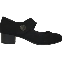 Jana Heels<- Low Heel Strap - 24360-29 - Black