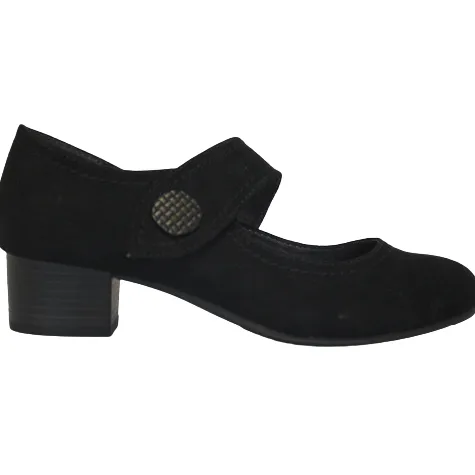 Jana Heels<- Low Heel Strap - 24360-29 - Black